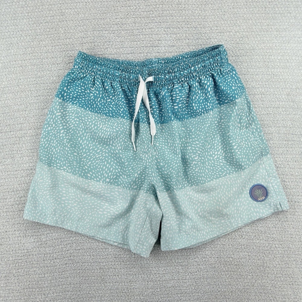 Chubbies Swim Trunks Mens Medium 5.5" Teal Blue Lined Stretch Drawstring Shorts